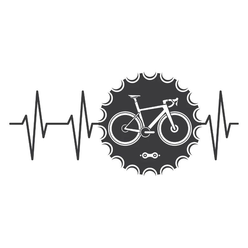 logo de vélo pulse avec pignon Icône de tour de vélo d’équipe