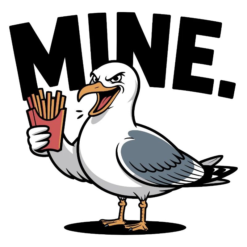Grumpy Seagull with Fries