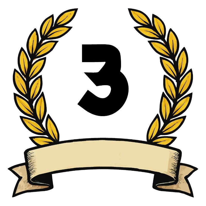 Couronne de laurier dorée numéro 3
