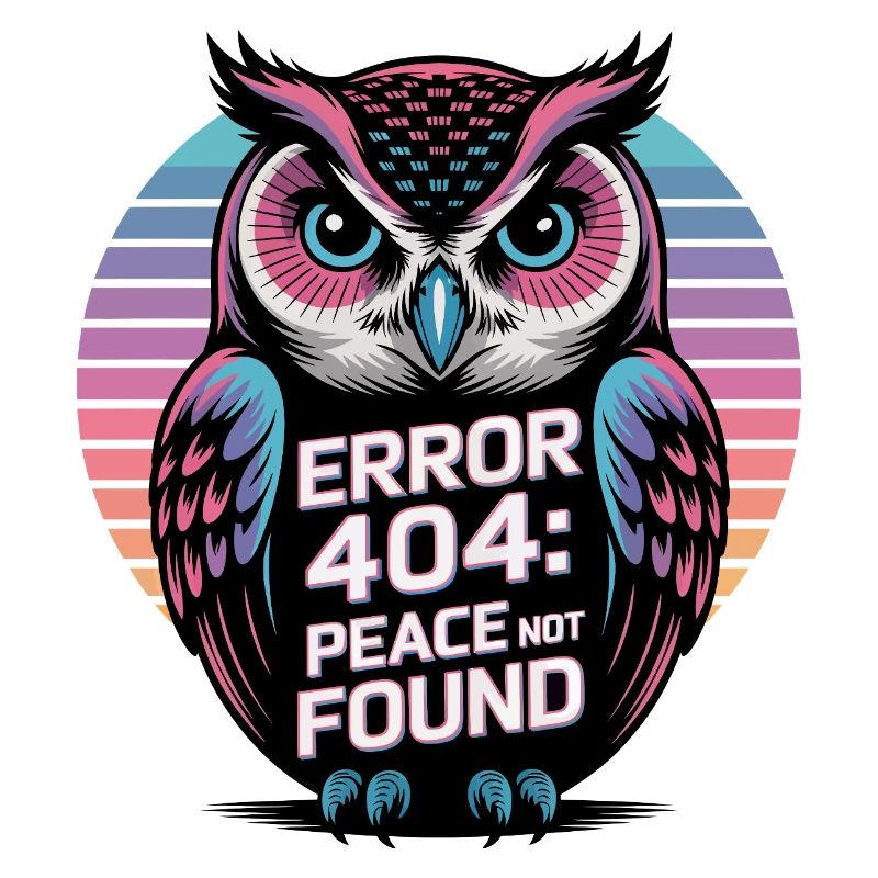 Friedlicher Eulen-Fehler 404 T-Shirt