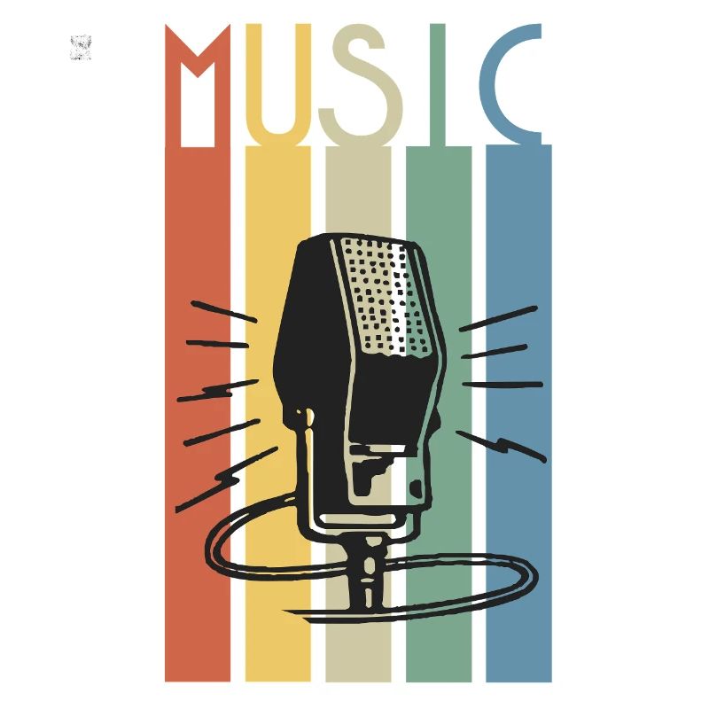 Bande musicale de microphone rétro