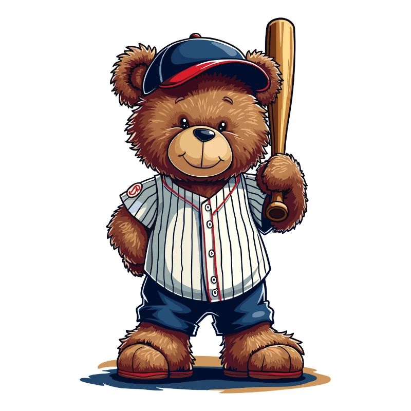Teddybär Baseballheld auf Bat