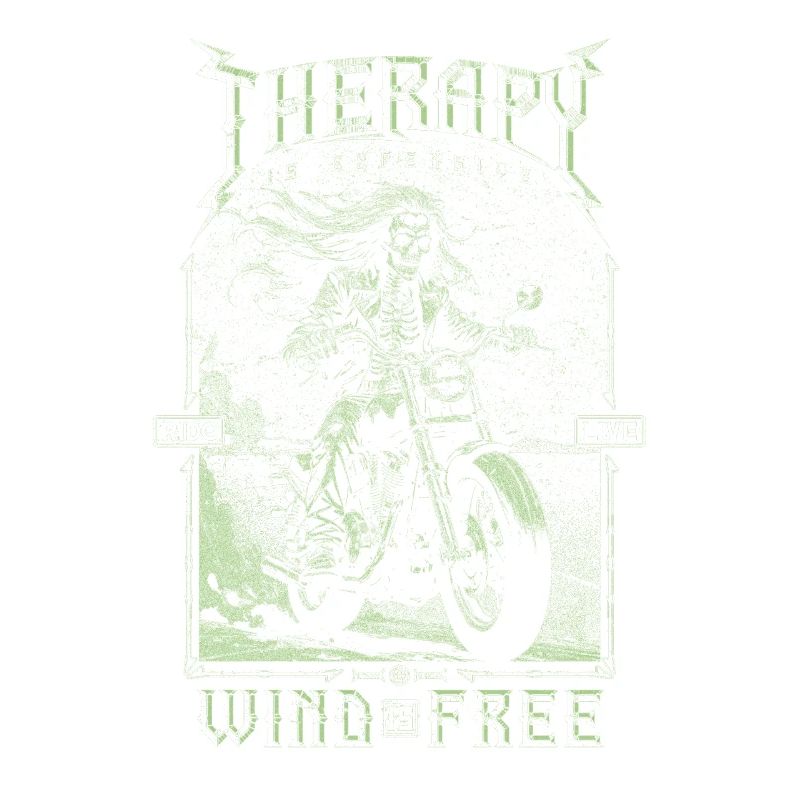 Therapy Is Expensive Wind Is Free Biker Skull