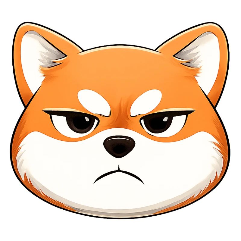 Grumpy, der Shiba Inu, der ein Gesicht zieht