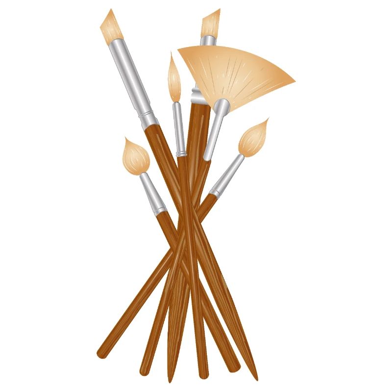 Set de pinceaux d’artiste de différentes formes