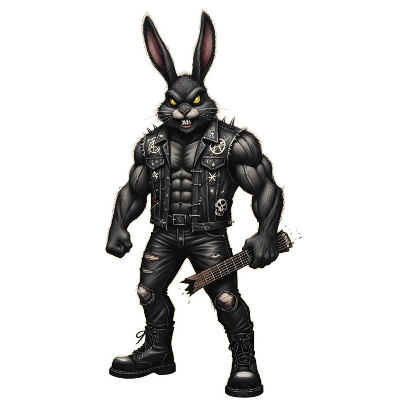 Heavy Metal Easter Bunny Rocker Easter Hardcore Bunny