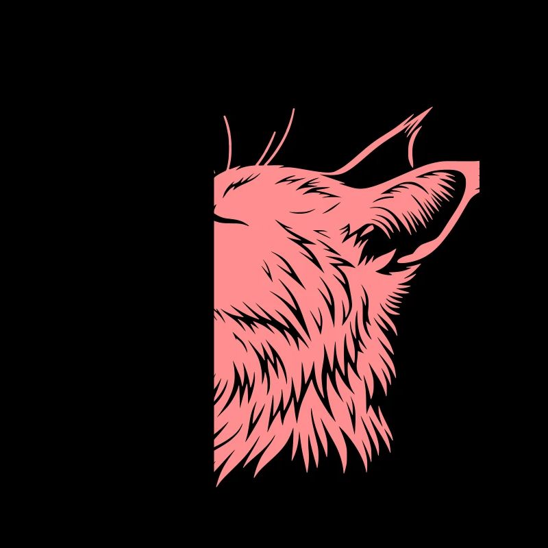 Profil de chat jupe – silhouette de cornes de diable