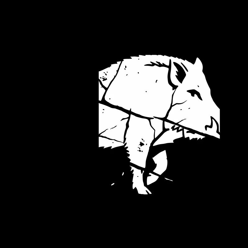 Wild Boar Mosaic Sliver Art Vector