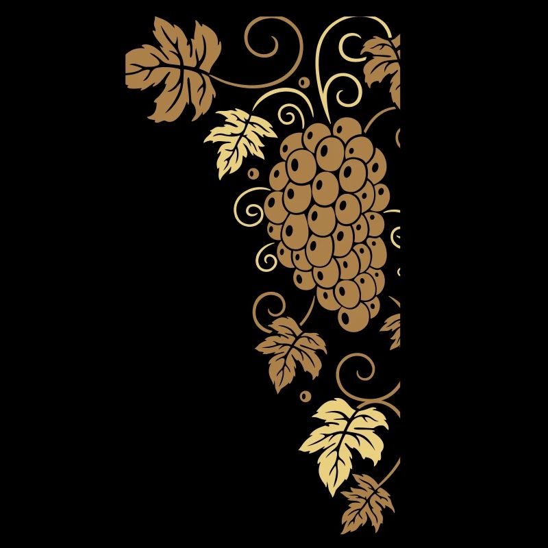 Wine, grapes, vine leaves, tendrils