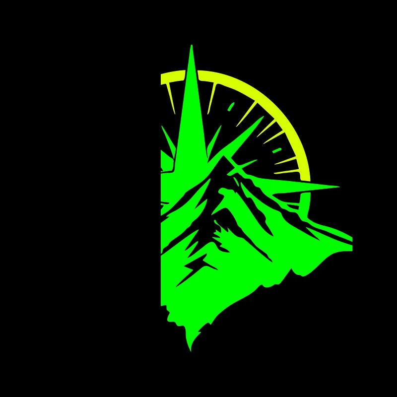 Compass With Mountain Silhouette
