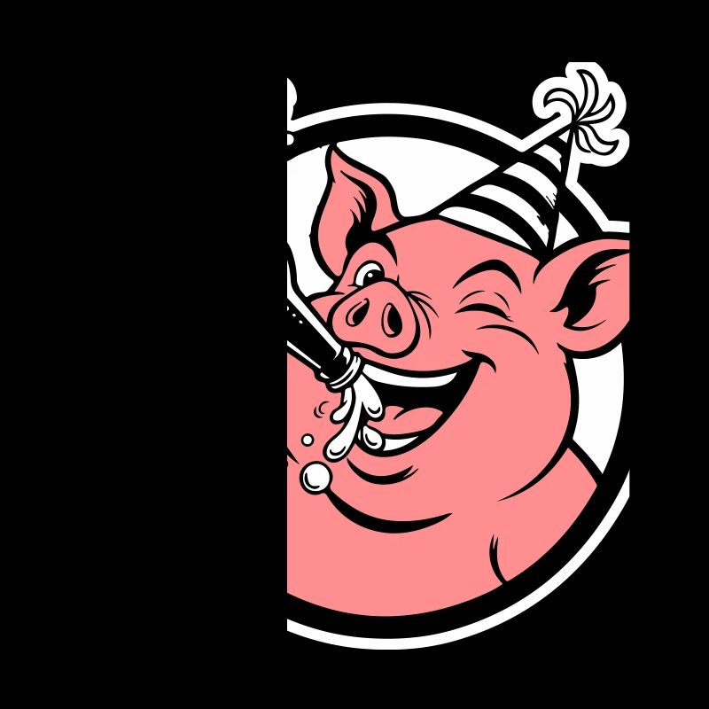 Piggy with Celebration Bottle