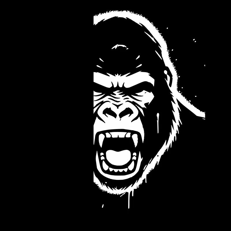 Furious Gorilla Stencil Grunge vector_path12