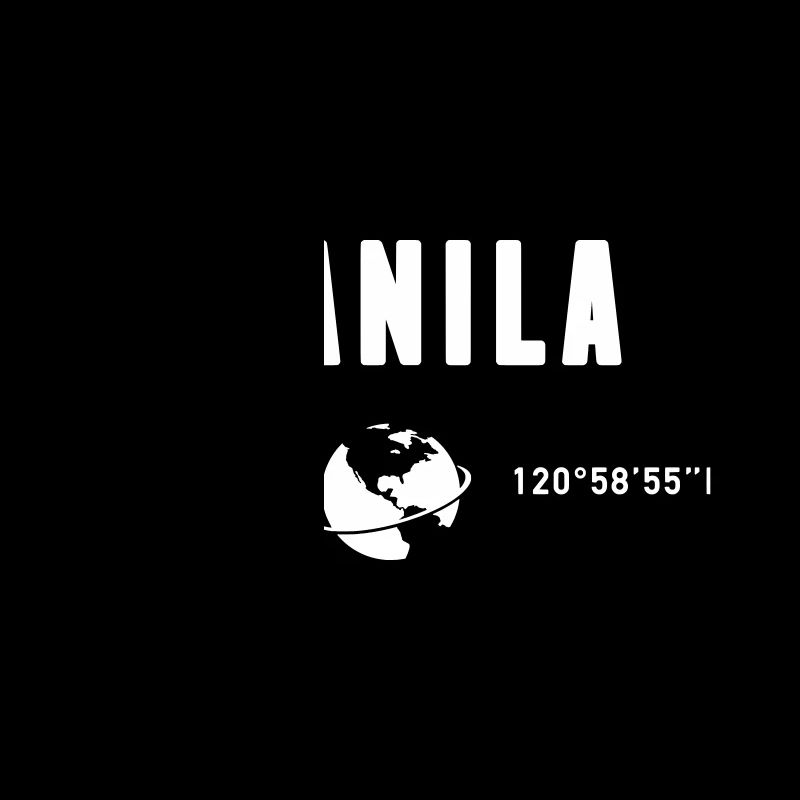 Manila Philippines Coordinates Planet Earth White