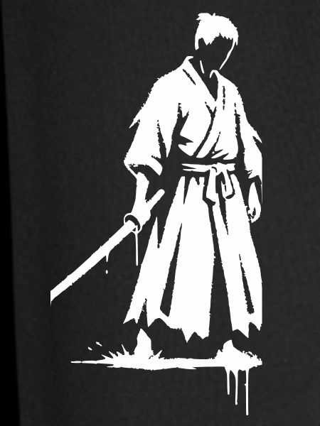 Trauriger Ronin Samurai Krieger graffiti