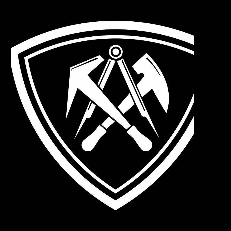 Emblem with traditional guild sign roofer