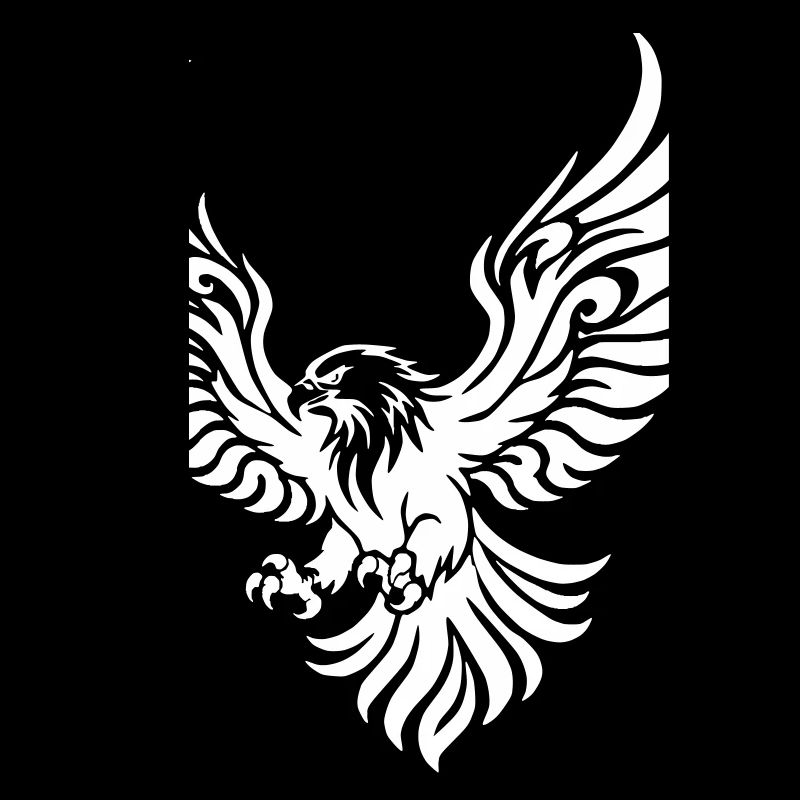 Powerful eagle with outstretched wings