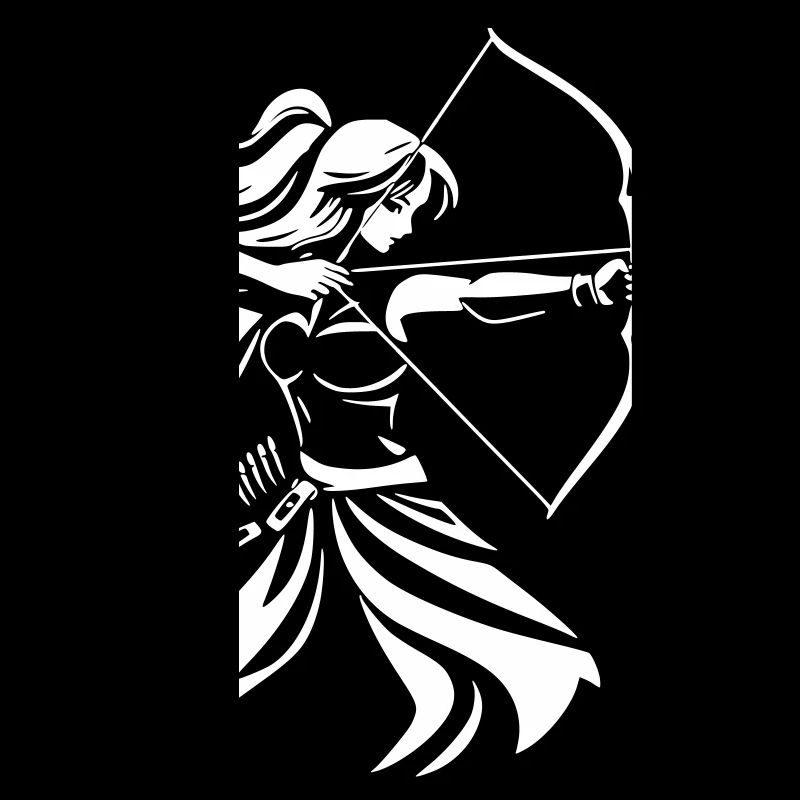 Bogenschütze-Silhouette mit Bogen