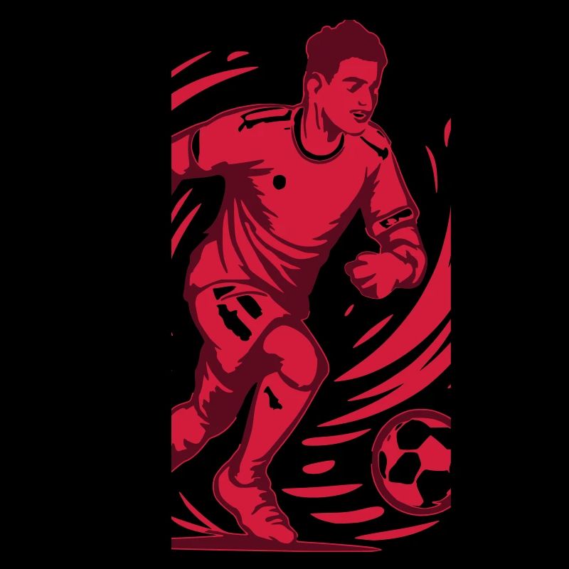 Dynamic soccer player in action design