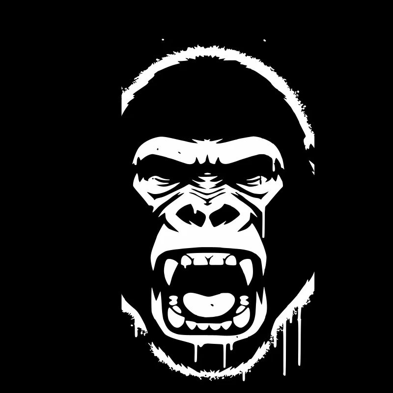 Furious Gorilla Stencil Grunge vector_path129