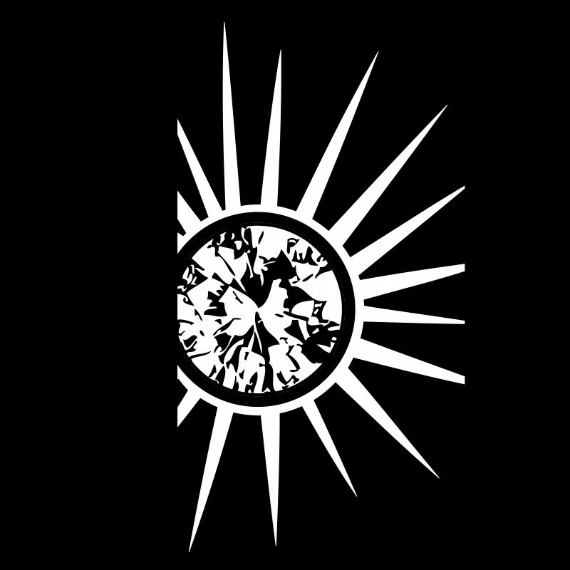 Soleil blanc avec diamant.