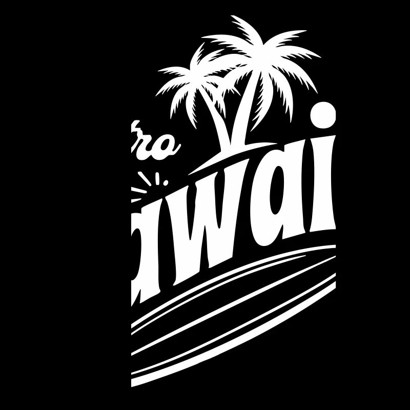 Retro Hawaii Vibes with Palm Trees and Surfboard
