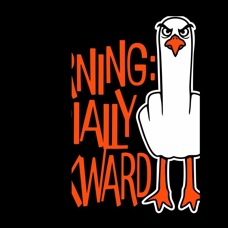 Warning Socially Awkward Möwe Mittelfinger Frech