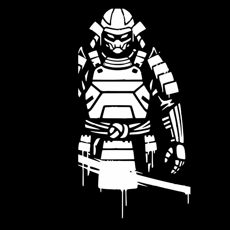 Shogun Samurai Armor Graffiti Vector