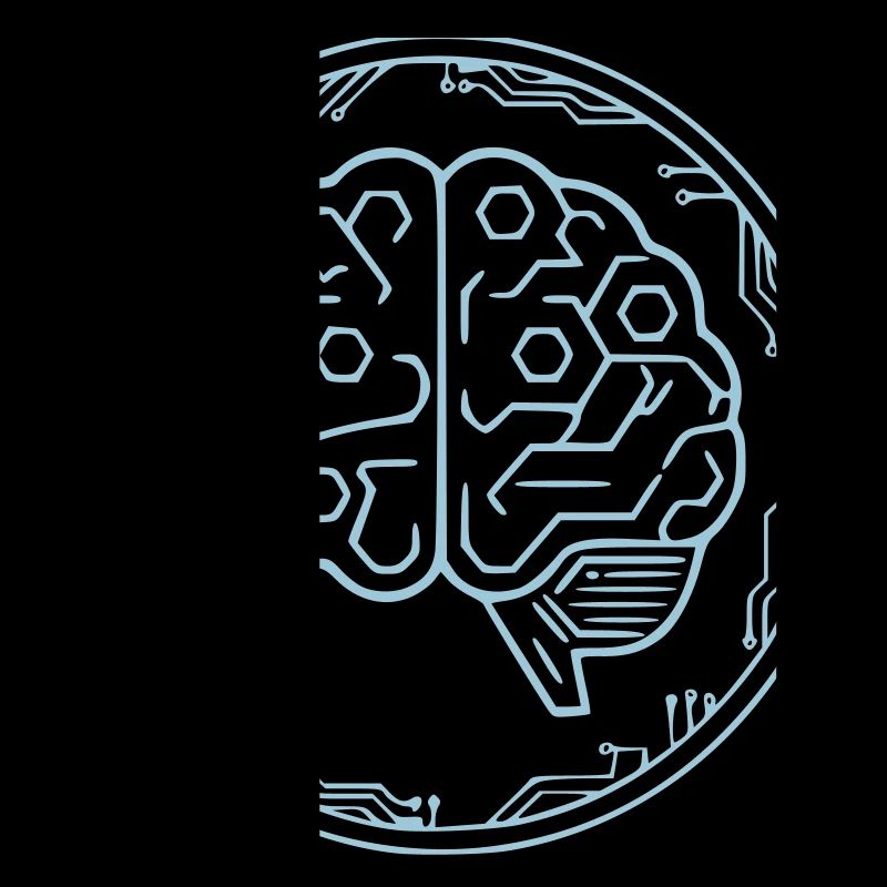 Cyber Brain AI Tech Circuit Vector