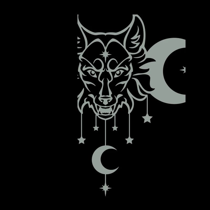 Wicca Moon Wolf - Customizable Color