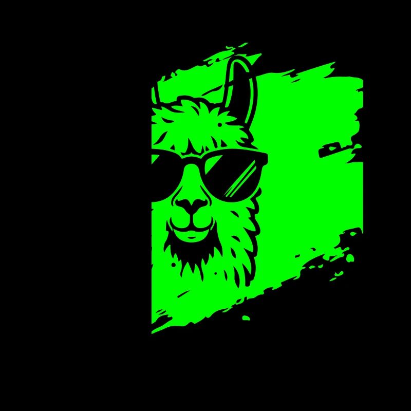 Lama oder Alpaka mit Sonnenbrille im Neonstil
