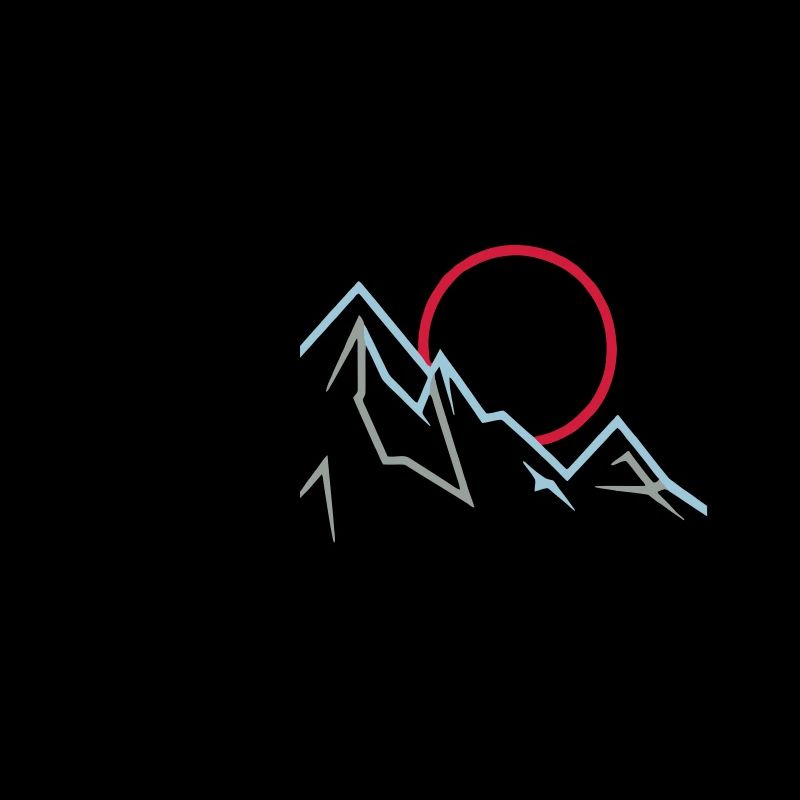 Minimalist Mountain Range with Rising Sun