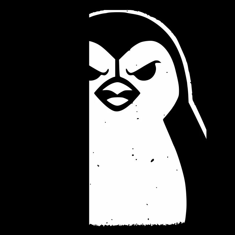 pinguin stencil grunge minimalistisch-vector Linux