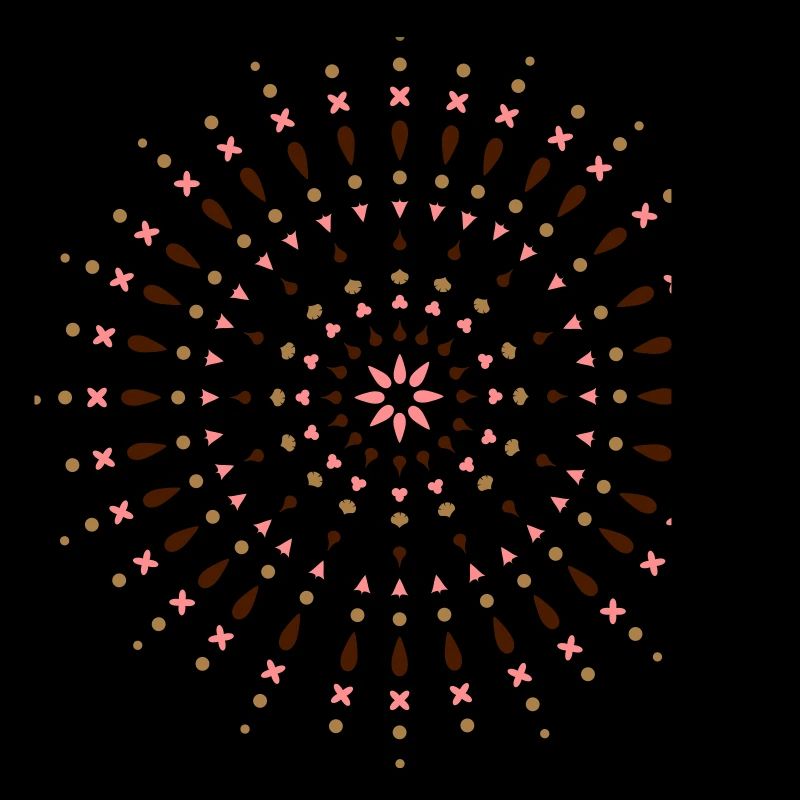A mandala made of sand with small shells and