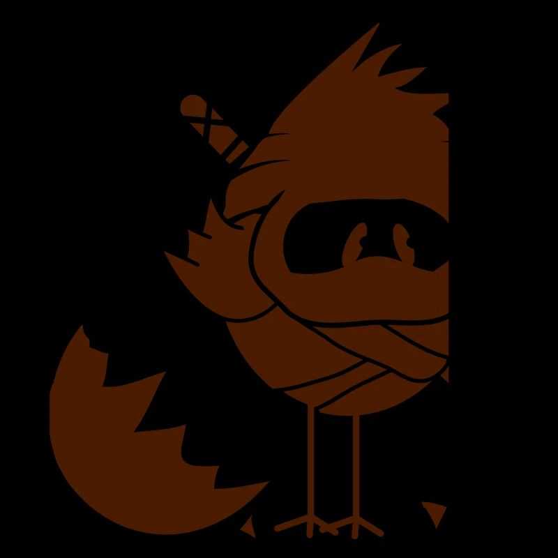 A newly hatched chick in Ninja outfit and a sword
