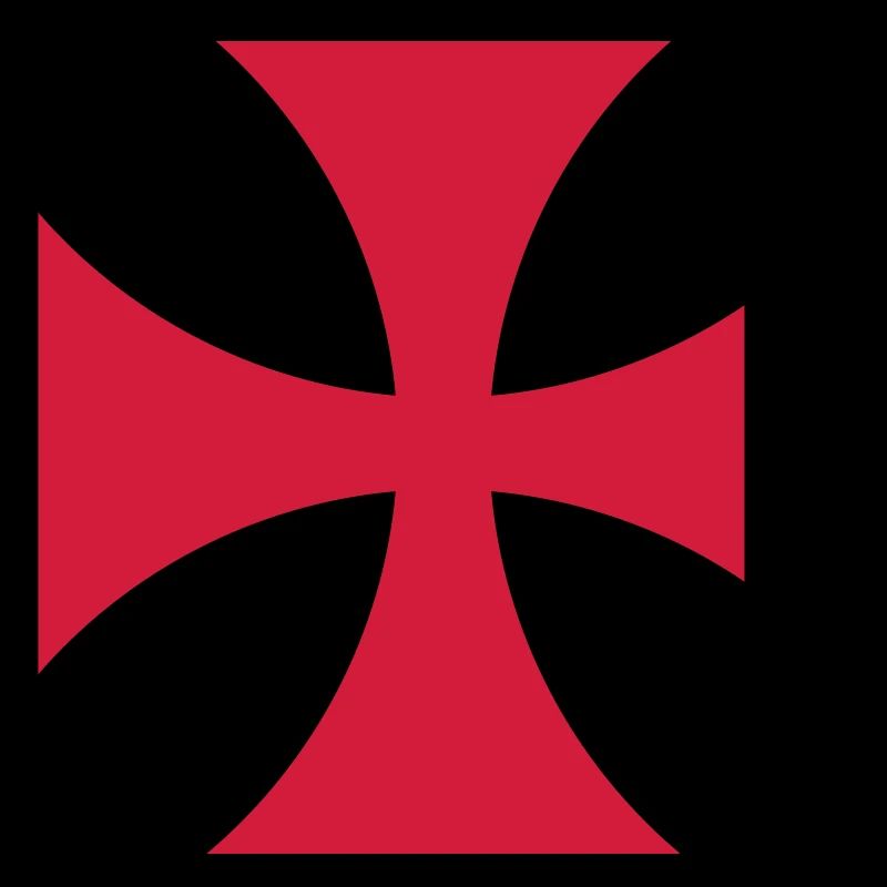 Croix de temple rouge et feu