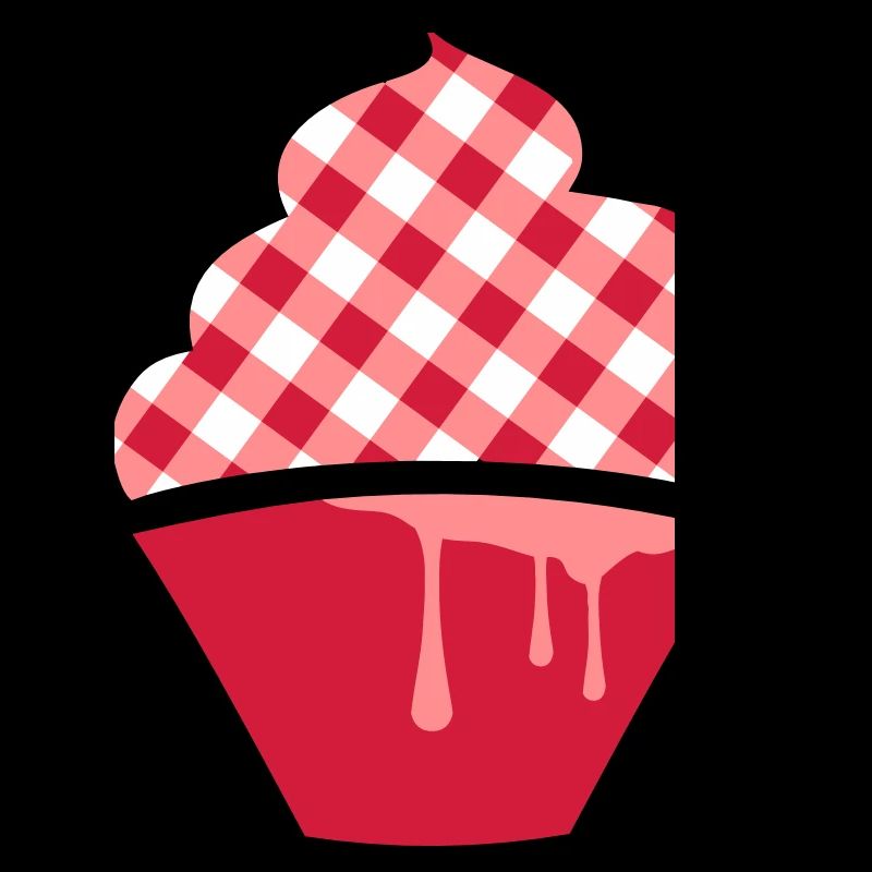 Stylized cupcake with check topping