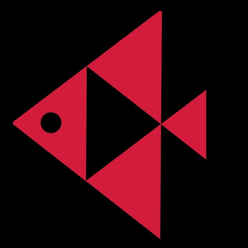 Retro Fish Geometric Design
