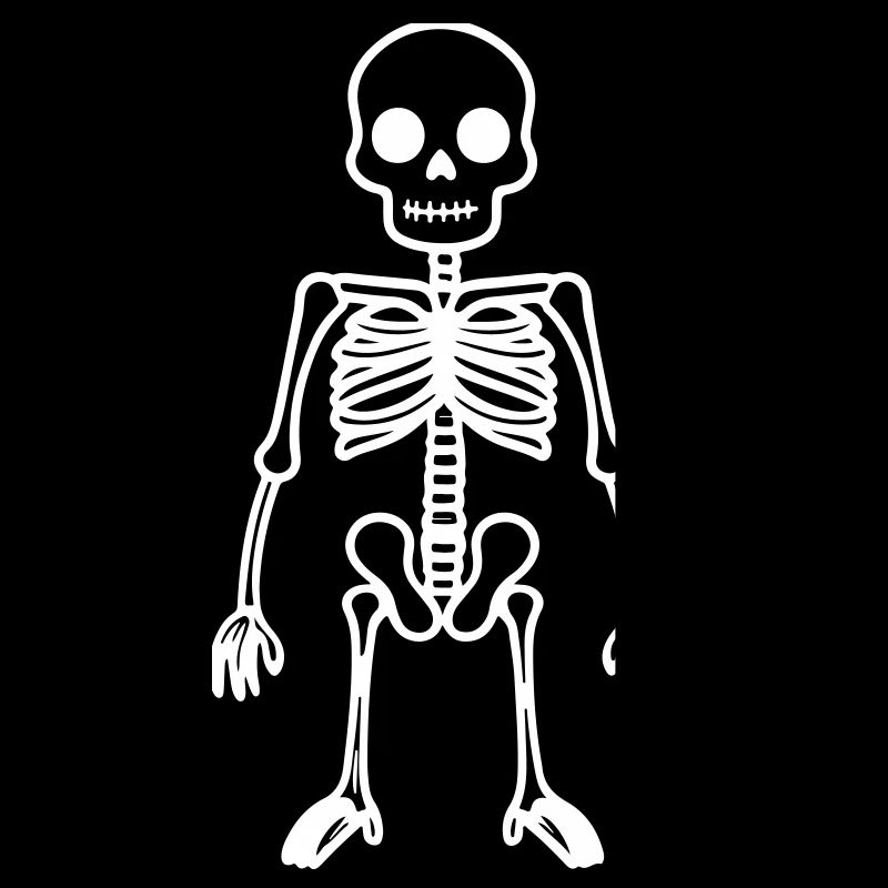 Skeleton motif in black and white
