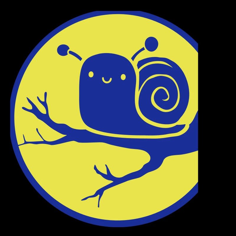 Escargot Arbre Branche Nuit Lune Rond Doux Heureux