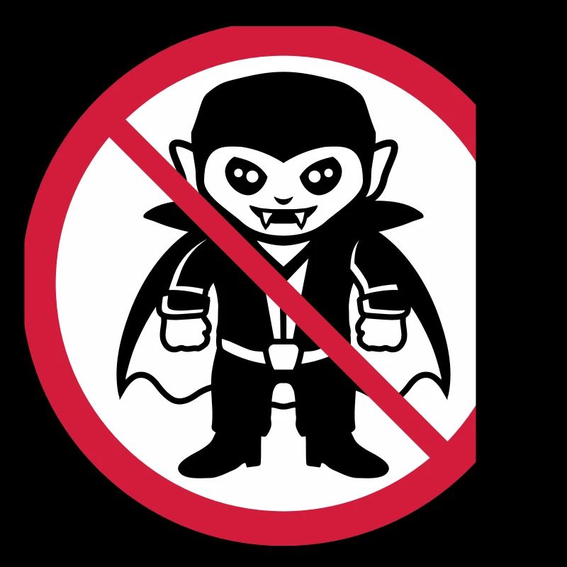 Pas un vampire ! Drôle de panneau d’interdiction Halloween