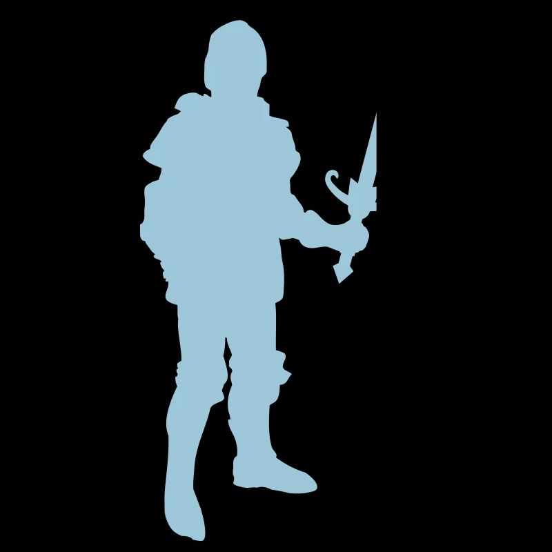 Blauer Ritter Silhouette