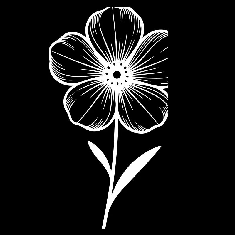 Fleur blanche graphique - variable de couleur