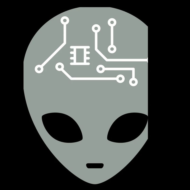 Alien Head avec circuits (trois couleurs)
