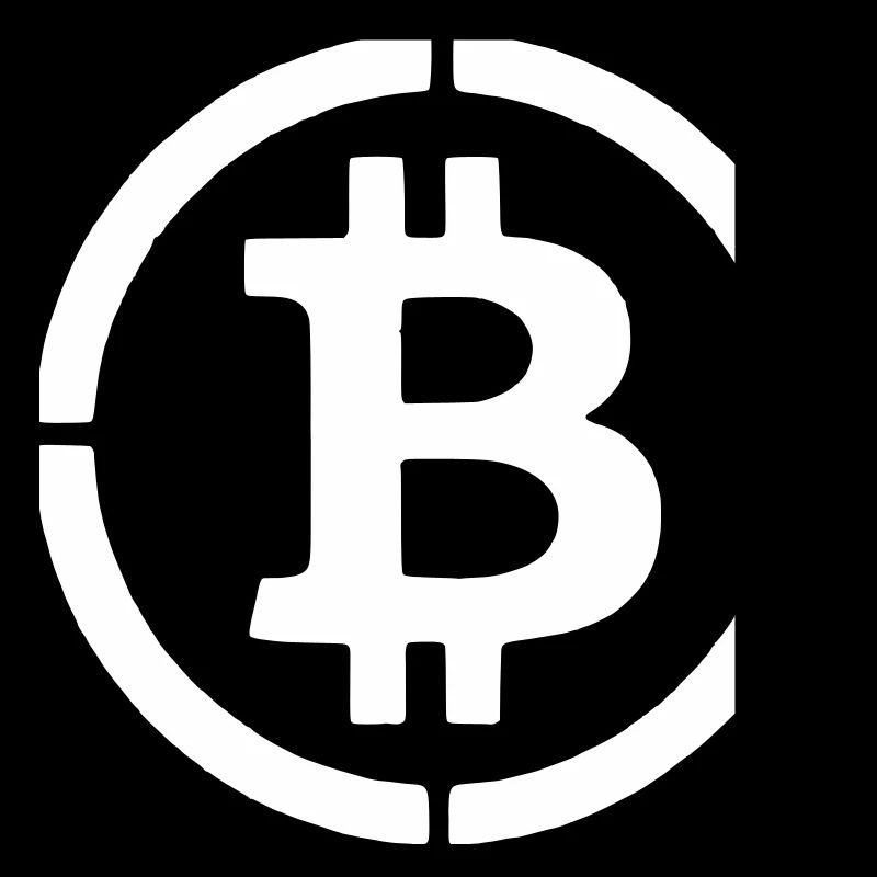 Bitcoin Logo B Symbol Stencil Vector