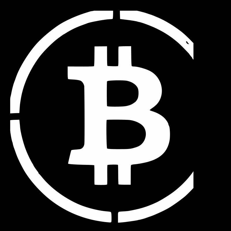 Bitcoin Logo B Symbol Stencil Vector