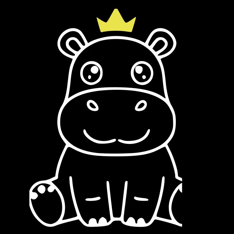 Nilpferd mit Krone Prinz Prinzessin
