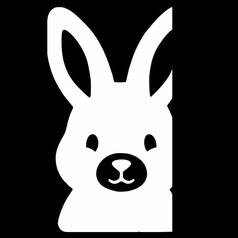 Cute Bunny Head Comic Clean Vector