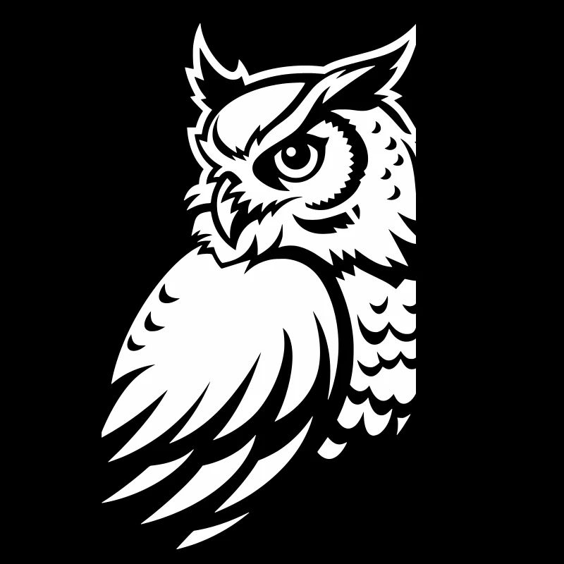 Wachsame Eule – Tattoo Silhouette