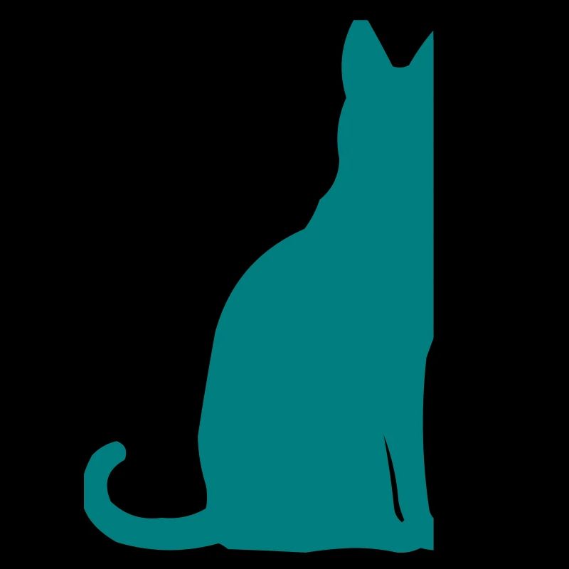 Teal Cat Silhouette