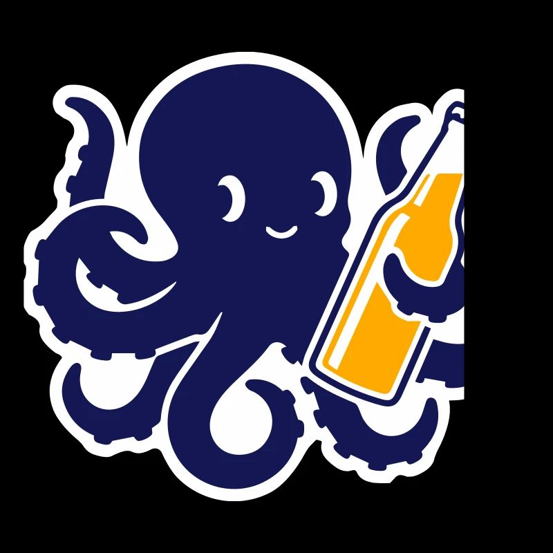 Oktopus mit Bierflasche Fun Style